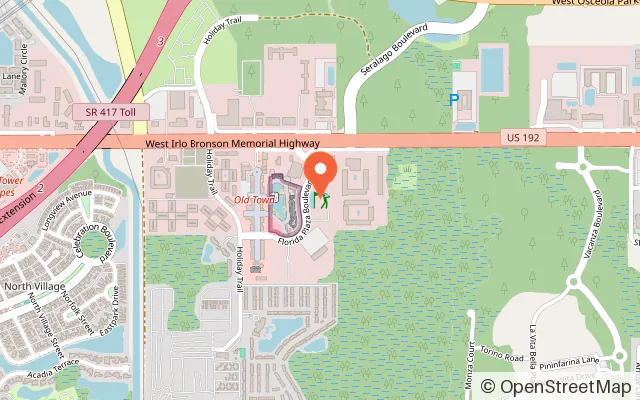 Map showing Pirate's Cove Adventure Golf in Kissimmee, FL