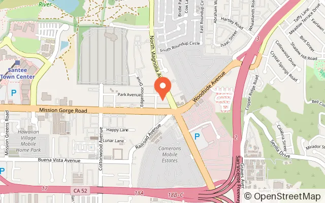 Map showing The Playground Museum in Santee, CA