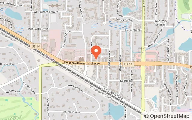 Map showing White Rabbit Kids Club playground in Palatine, IL