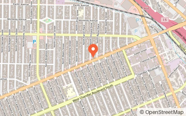 Map showing Wonderland 4 Kids Indoor Playground in Burbank, CA
