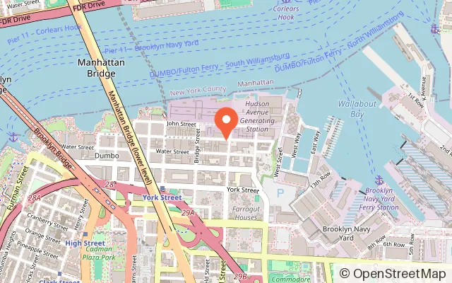 Map showing Space Club Dumbo in Brooklyn, NY