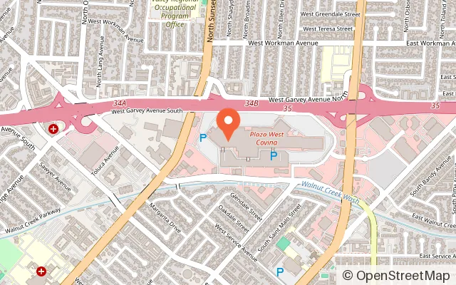 Map showing Jump 'n Jammin in West Covina, CA