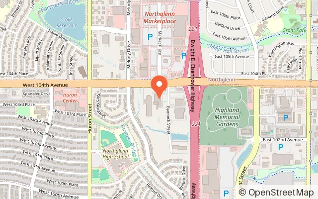 Map showing AMF Northglenn Lanes in Northglenn, CO