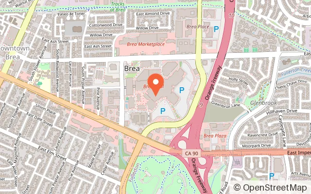 Map showing Check N' Play in Brea, CA