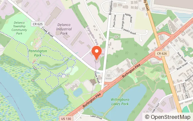Map showing The Rink in Edgewater Park, NJ