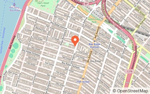 Map showing Fairytale Island in Brooklyn, NY