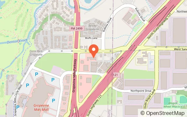 Map showing Altitude Trampoline Park in Grapevine, TX