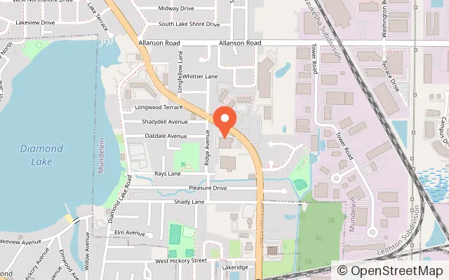 Map showing Lakeside Recreation Center in Mundelein, IL