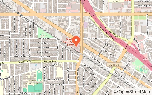 Map showing JUMPER'S JUNGLE NORWALK in Norwalk, CA
