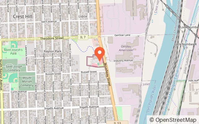 Map showing Haunted Trails Family Entertainment Center & Picnics in Joliet, IL