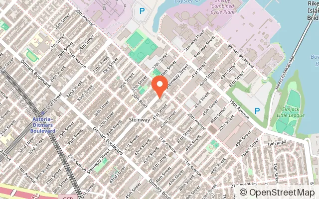Map showing Bounce N Play in Astoria, NY
