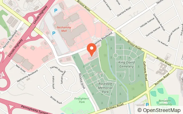 Map showing Ultrazone Laser Tag in Bensalem, PA
