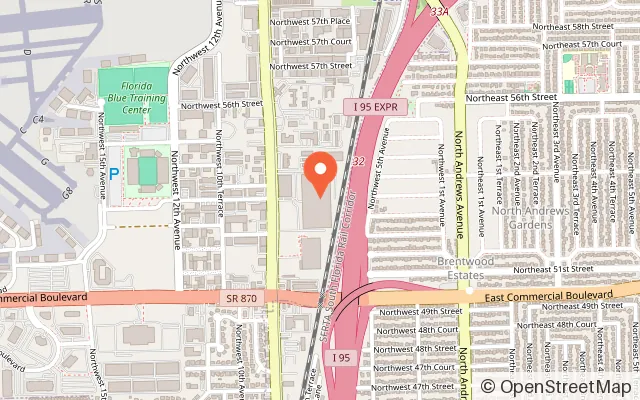 Map showing Nightmare Village in Fort Lauderdale, FL