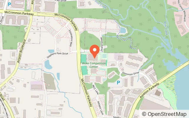 Map showing Invisalign Arena in Morrisville, NC