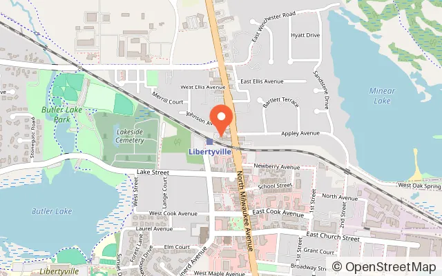 Map showing The Hangout in Libertyville, IL