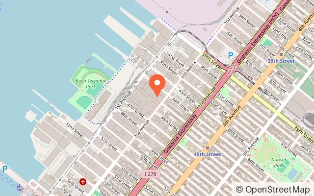 Map showing Urban Air Trampoline and Adventure Park in Brooklyn, NY