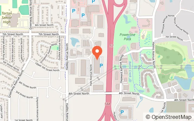 Map showing Sky Zone Trampoline Park in Oakdale, MN