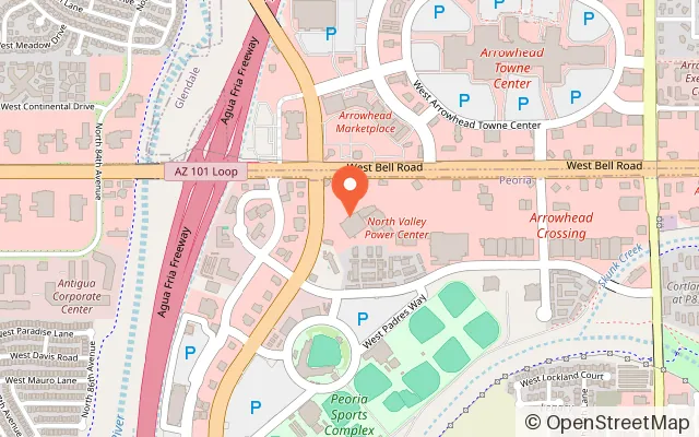 Map showing Urban Air Trampoline and Adventure Park in Peoria, AZ