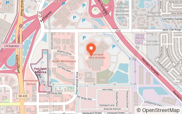 Map showing Dezerland Park Orlando in Orlando, FL