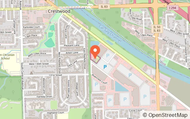 Map showing In The Game Hollywood Park in Crestwood, IL