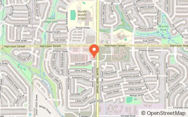 Map showing Playful Pines in Omaha, NE