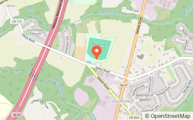 Map showing Big Swing Golf Center in Sewell, NJ