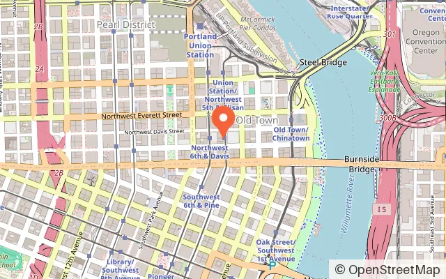 Map showing Ground Kontrol Classic Arcade and Bar in Portland, OR
